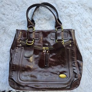 Chloe Bay hobo tote patented leather.